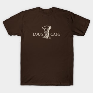 Lou's Cafe - Hill Valley's Finest - Dark Background T-Shirt